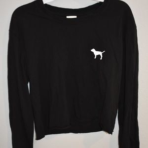 Long sleeve, black, crop top